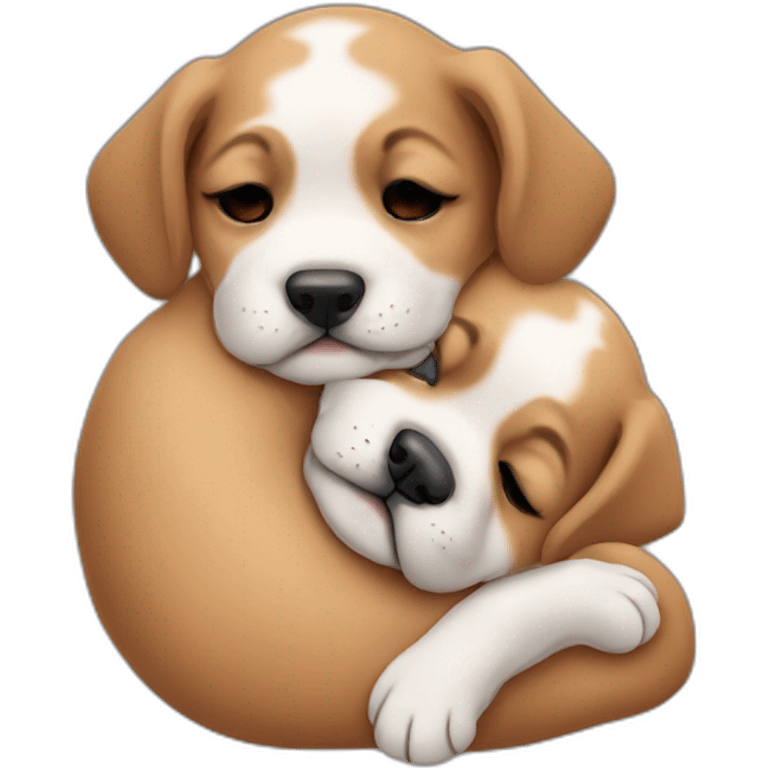 Puppies snuggling emoji