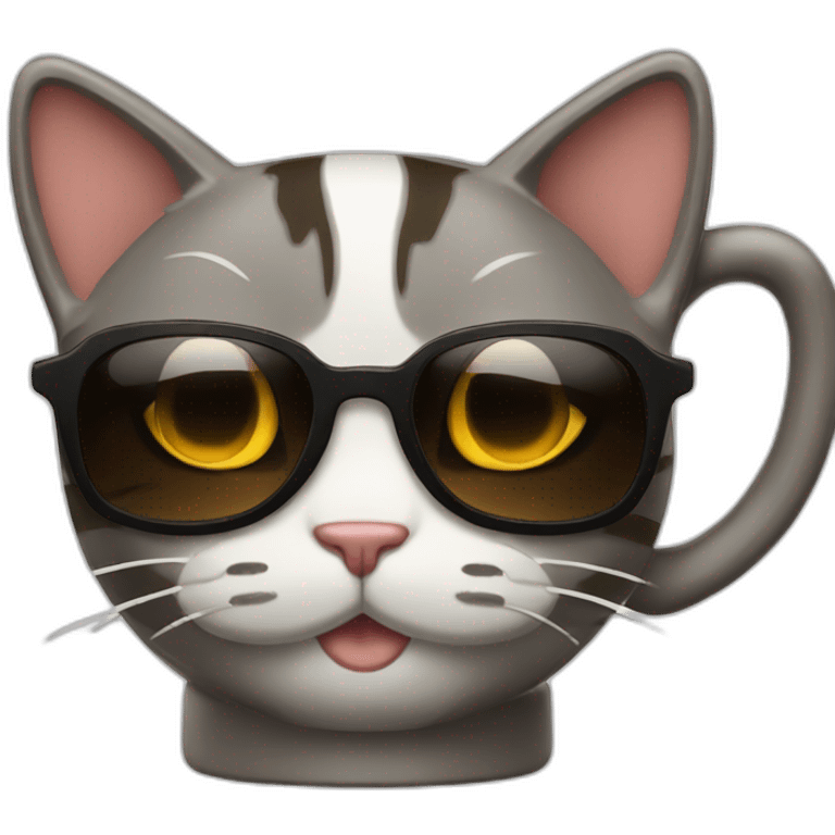 cool cat drink coffee cup emoji