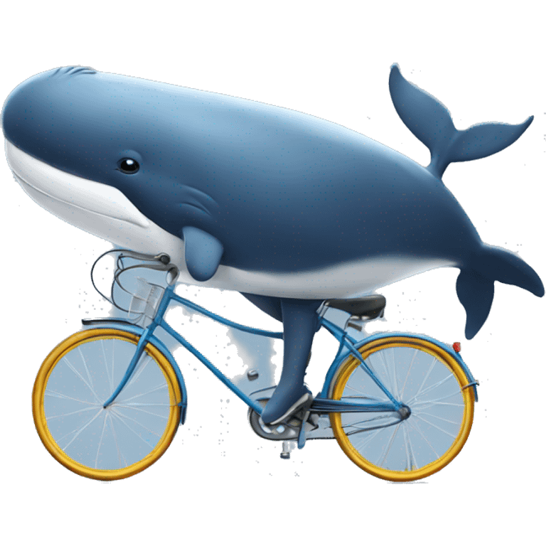 Whale riding a bike with glasses on emoji