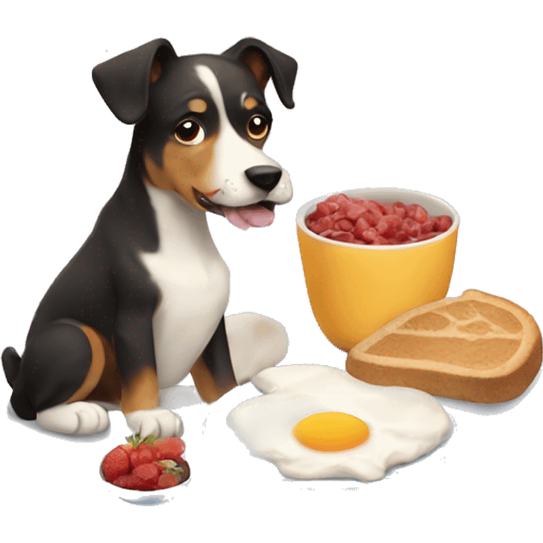 Dogs having breakfast  emoji