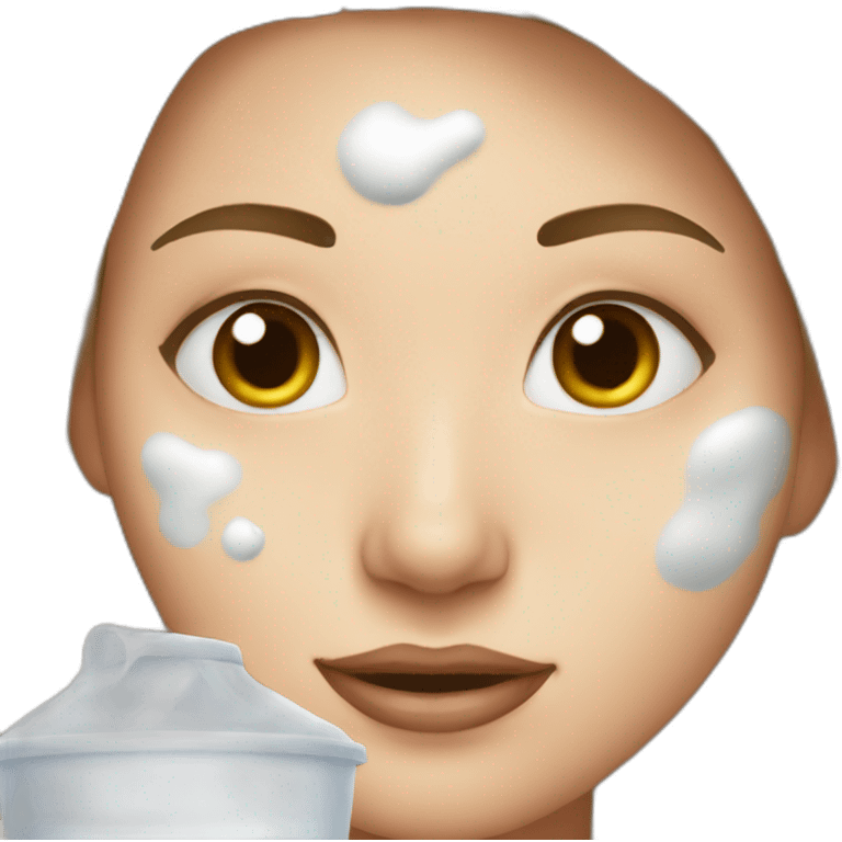 female face with large milk stains emoji