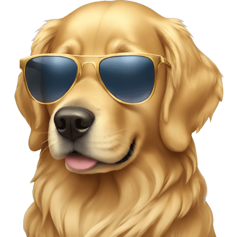 Golden Retriever with sunglasses  emoji