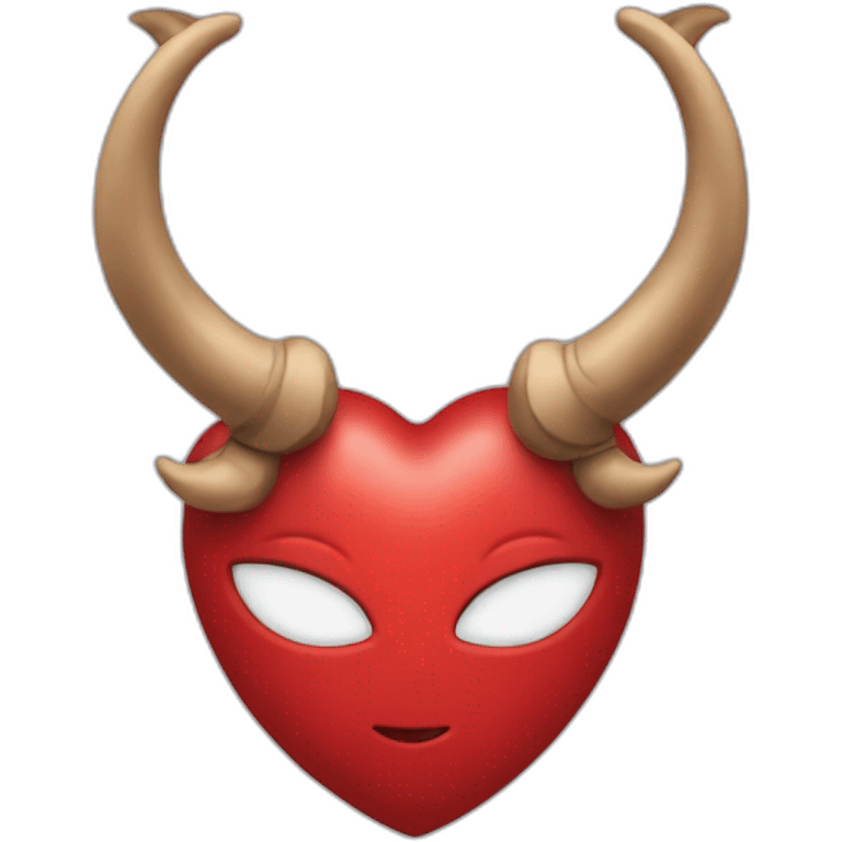 Red heart frame with horns emoji