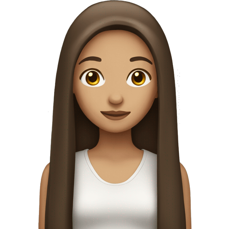 girl with long straight brown hair emoji