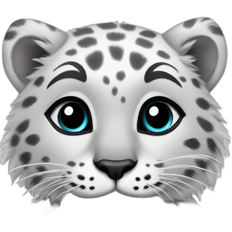 cute snow leopard show a heart emoji