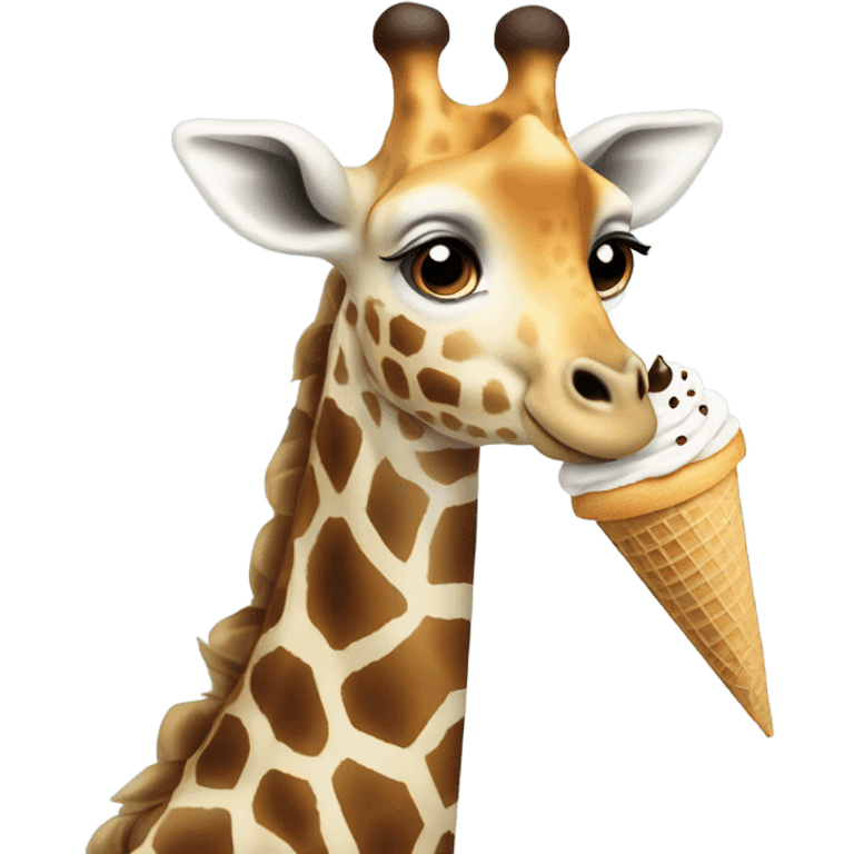 Giraffe holding an ice cream emoji