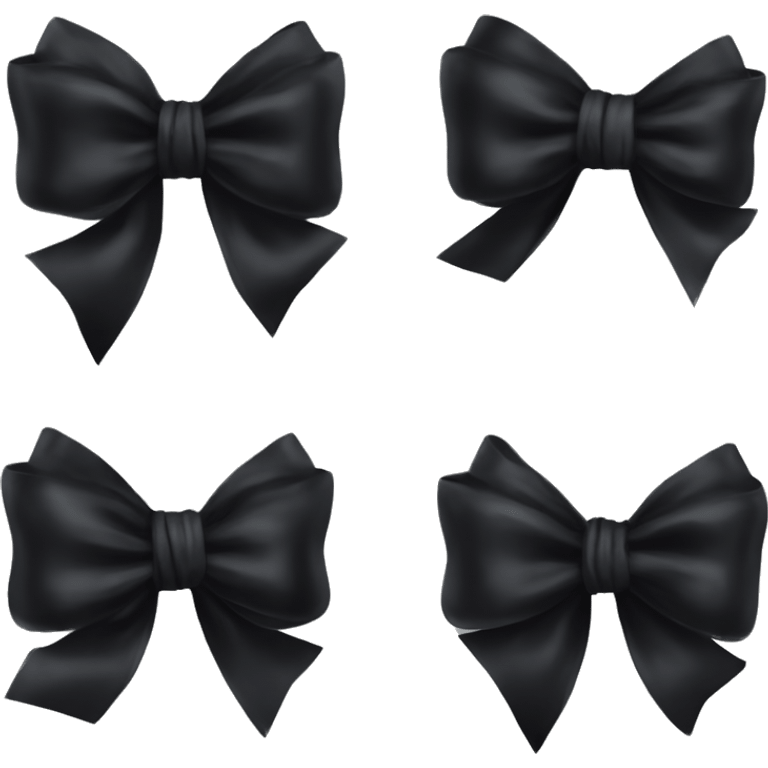 Realistic black silk bow emoji