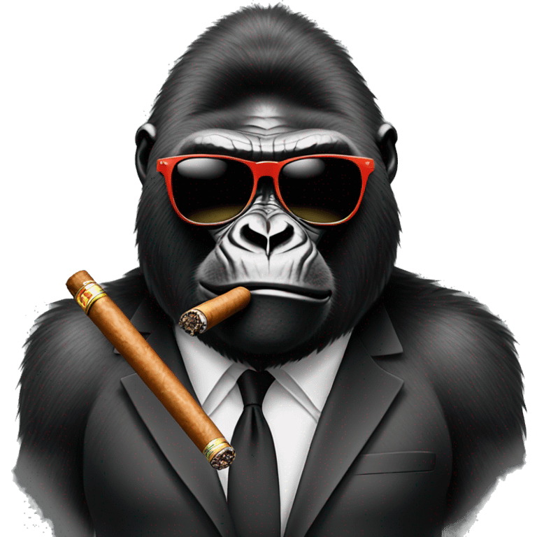 Gorilla with sunglasses with a cigar in it’s mouth  emoji