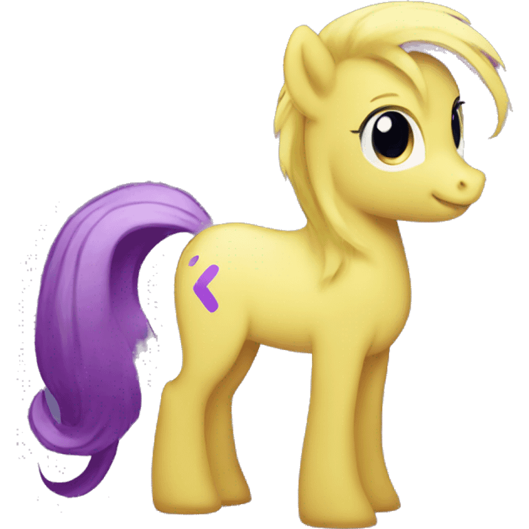 My little pony with yellow hair and a purple tail emoji