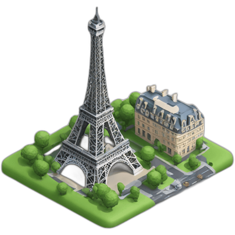 Une poubelle mangeant la tour Eiffel emoji