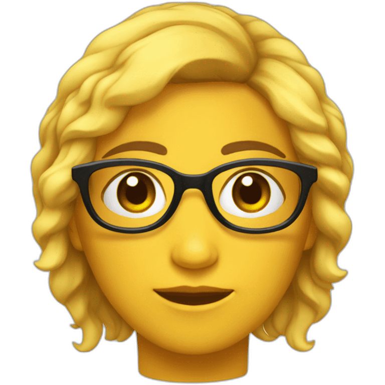 Chica lentes pelo ondulado emoji