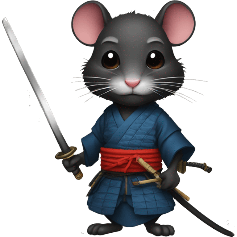 Black rat as samurai emoji