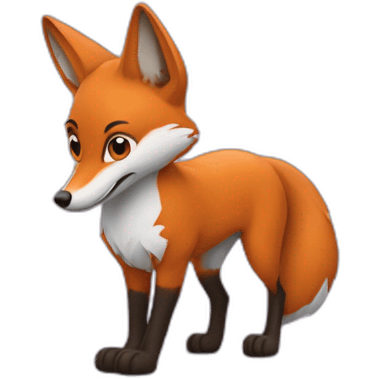 un renard violet dans une fusée emoji