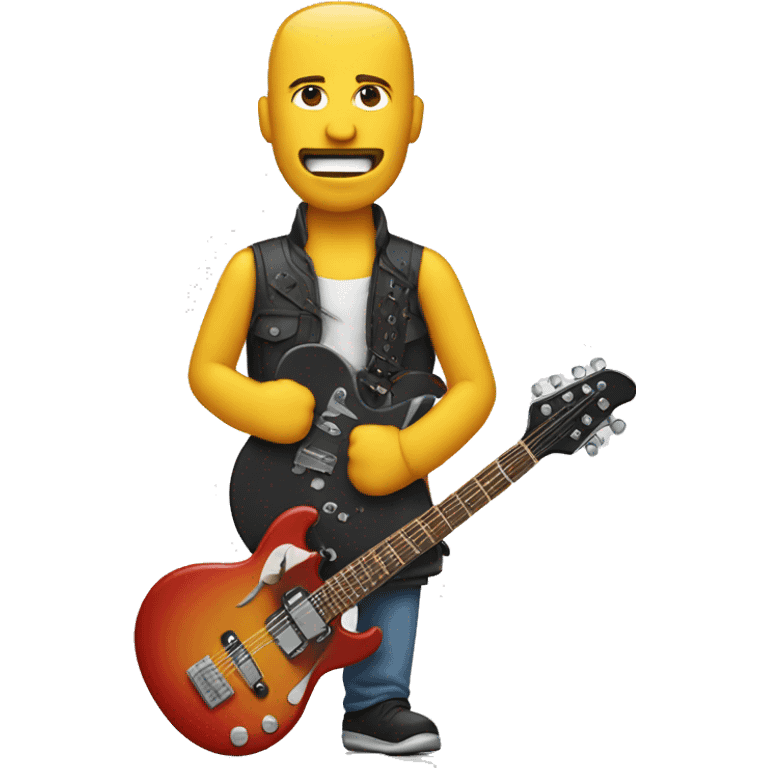 High Man with bage and electric guitar emoji