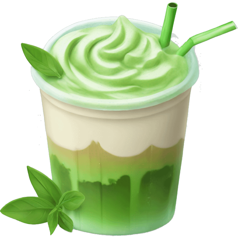 Iced matcha latte  emoji