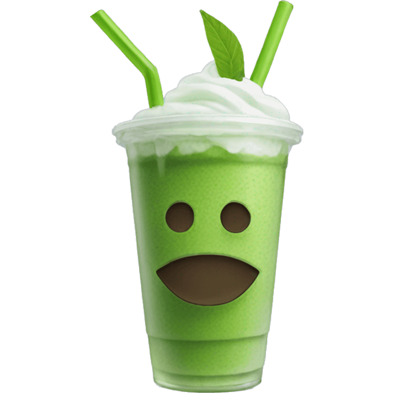 iced matcha with straw  emoji