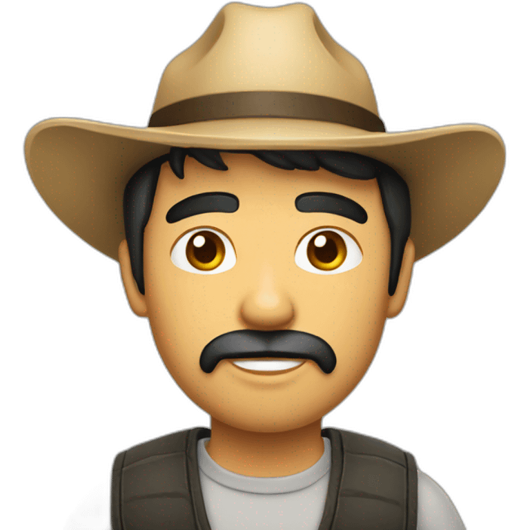 A farmer with a sigaret and Black hair emoji