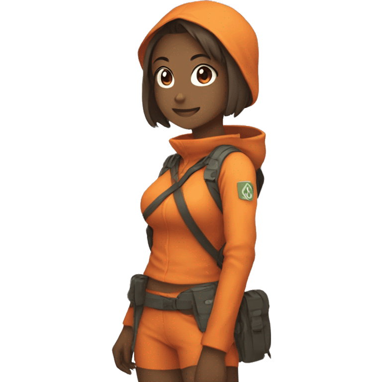 anime girl peanime female adventurer in orange clothes emoji