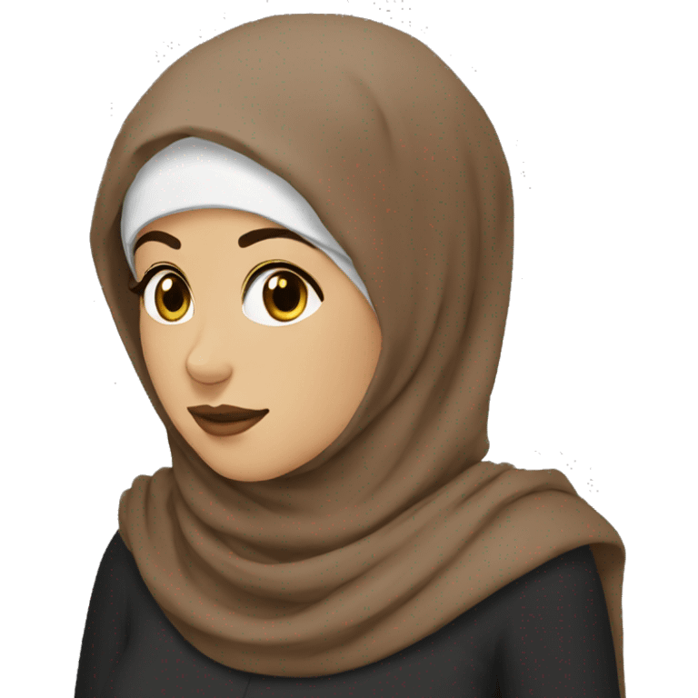 musulmane noir hijab marron emoji