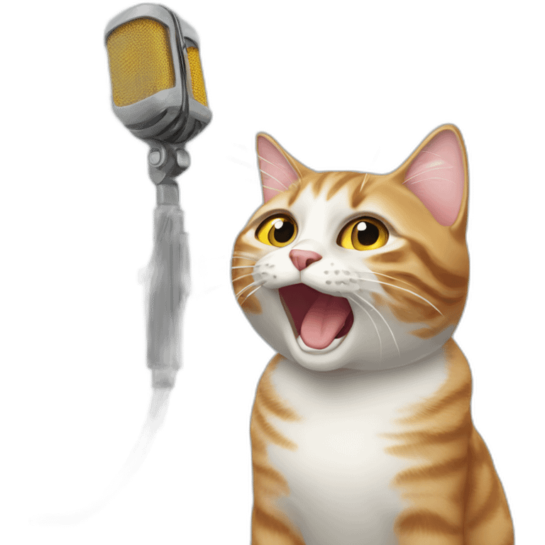 Cat with a Mikrophone emoji