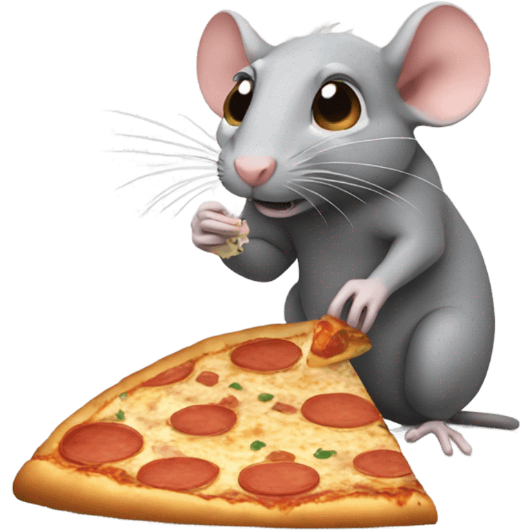 Rat in nyc eating pizza emoji