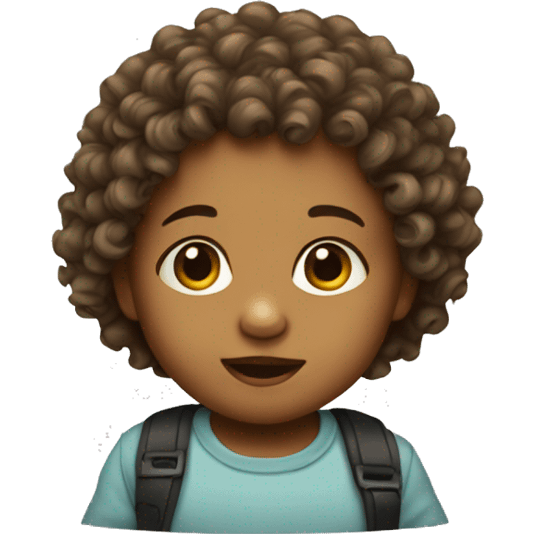 Baby with curly hair. emoji