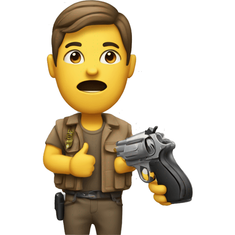 Emoji with toy pistol emoji