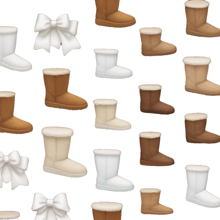 burgundy Ugg boots with white bows emoji