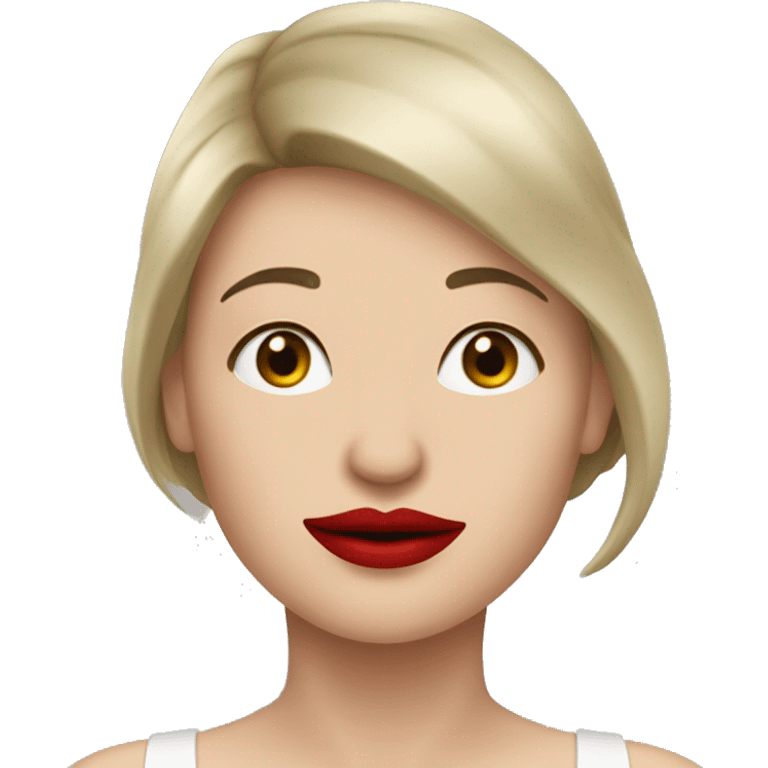 Frau mit roten Lippen und schwarzen Haaren  emoji