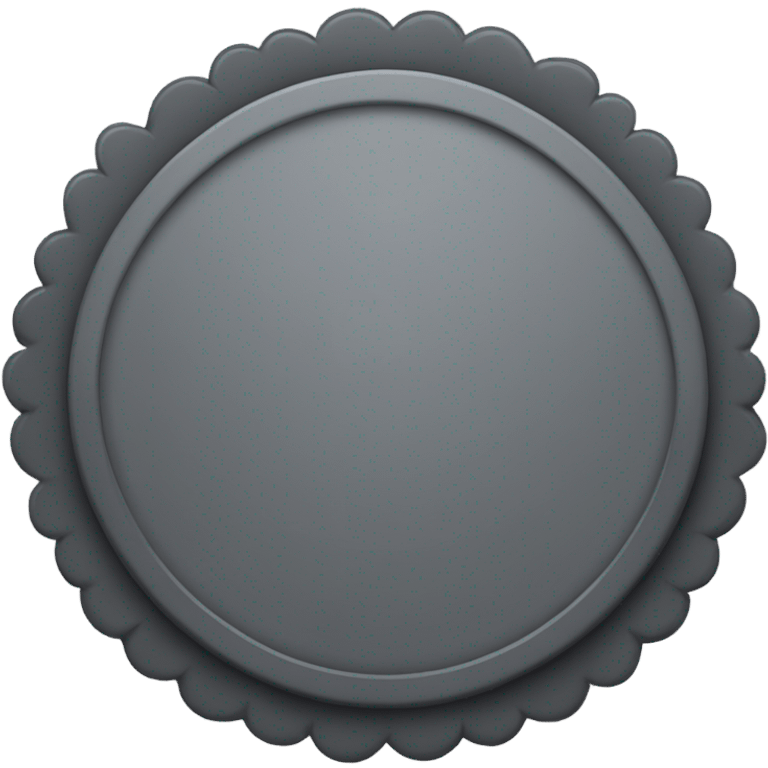 shape of a single circular dark gray badge that has scalloped edges emoji