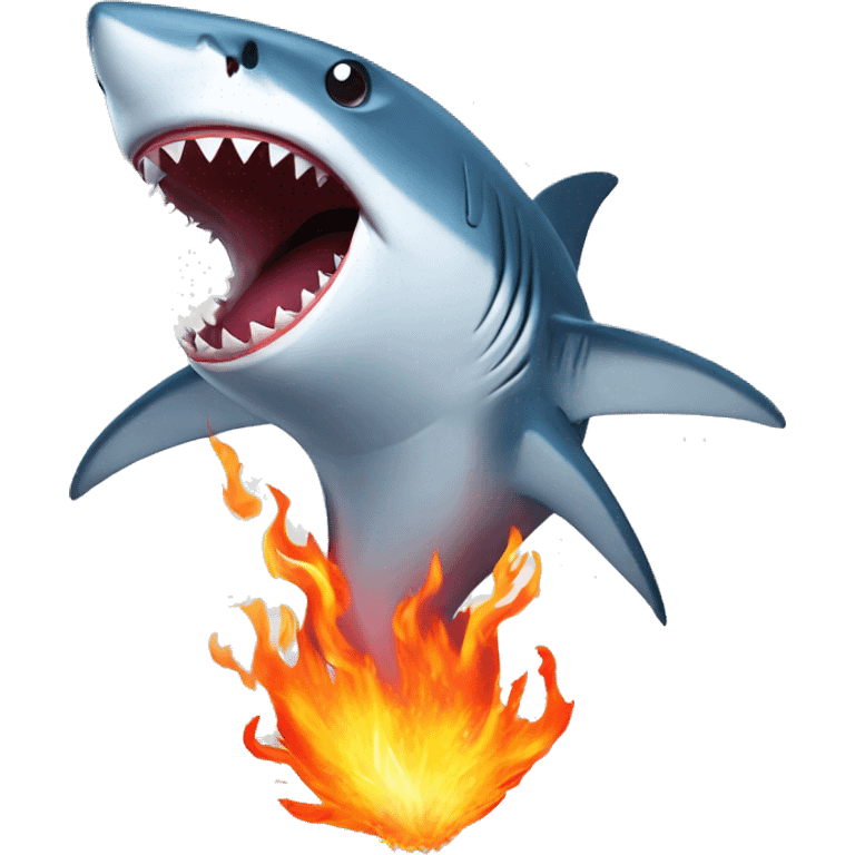 shark with fire emoji