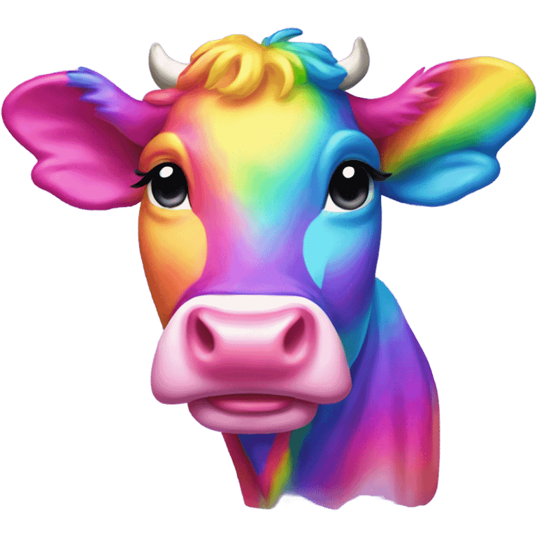 Lisa frank rainbow cow emoji