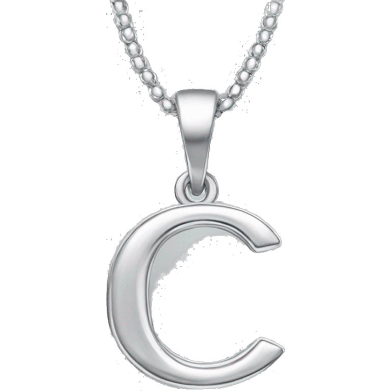 Silver necklace with letter “c” emoji