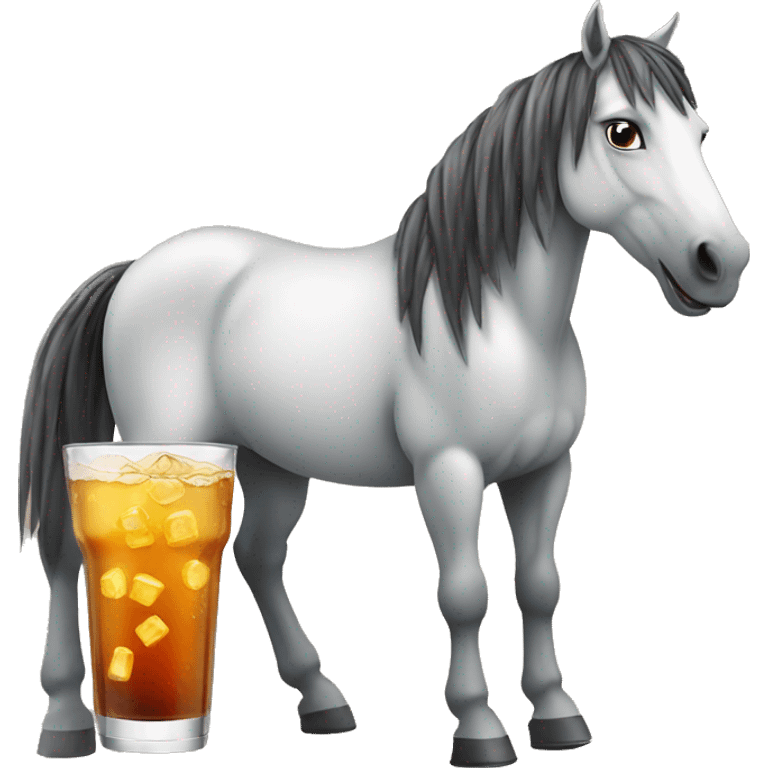 Horse with drink emoji