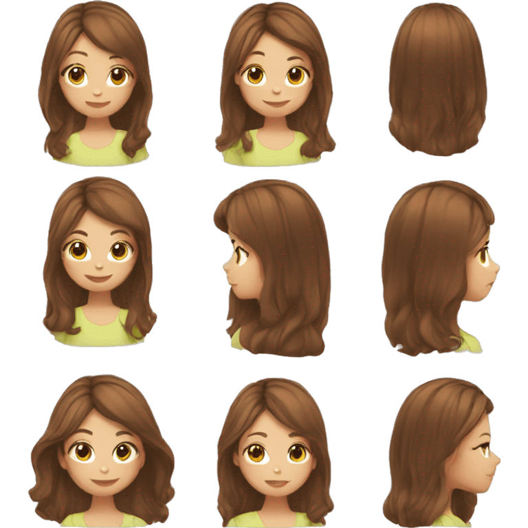 a girl with brown hair and a rubber ducky hair clip emoji