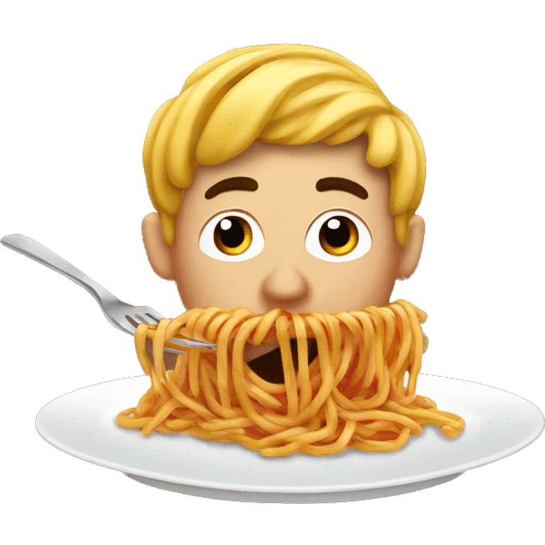 Guy eating spaghetti  emoji