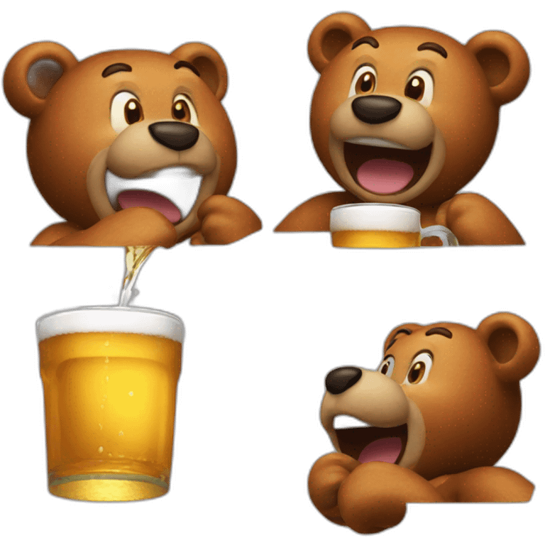 Mario drinking a bear emoji