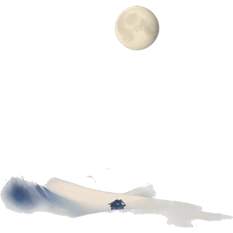 lune above the snow mountain  emoji