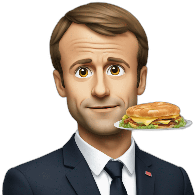 Emmanuel Macron entrain de manger emoji