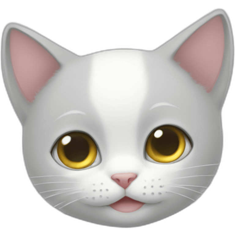 white cat hug littke grey cat emoji