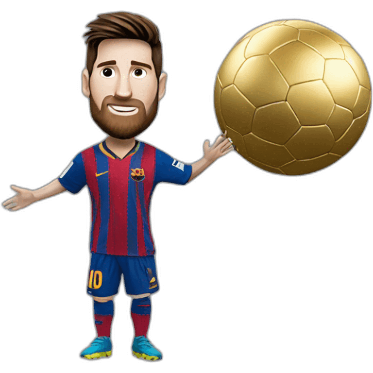 Messi avec le ballon d’or emoji