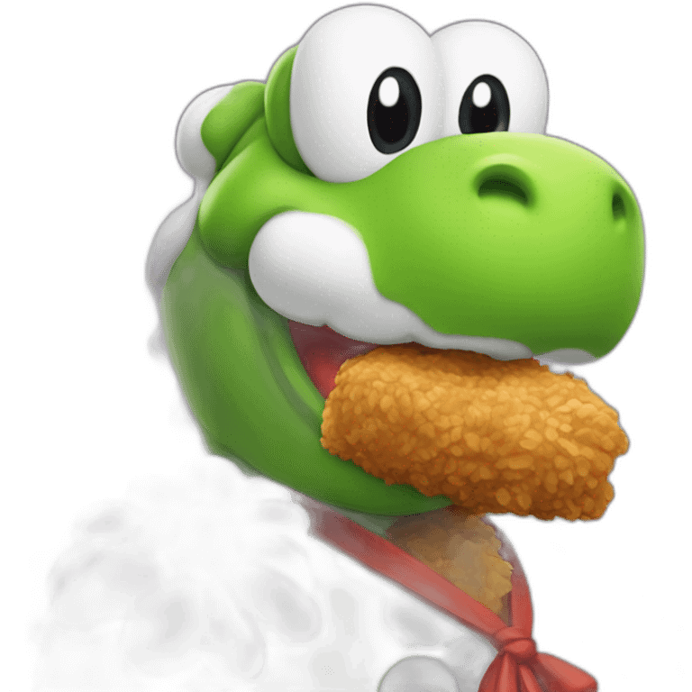 yoshi avec la barbe de la mascotte de kfc emoji