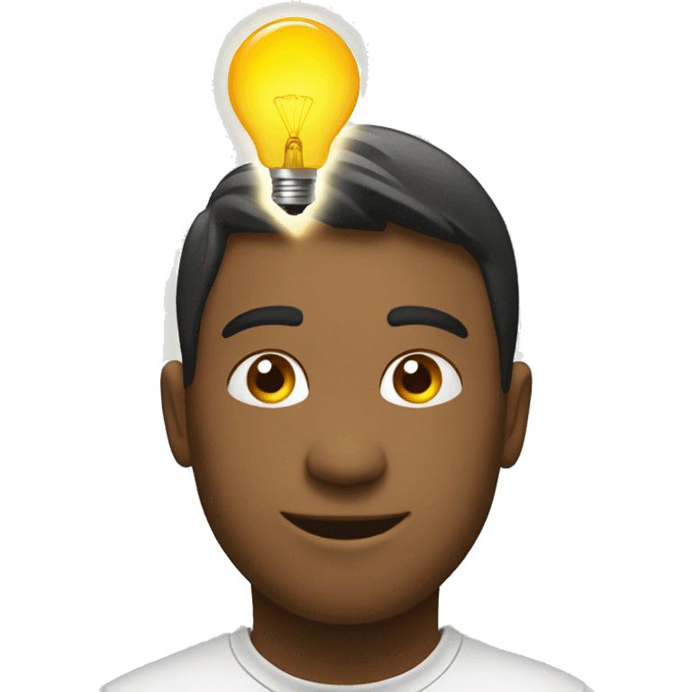 student having idea light bulb on top of his head emoji