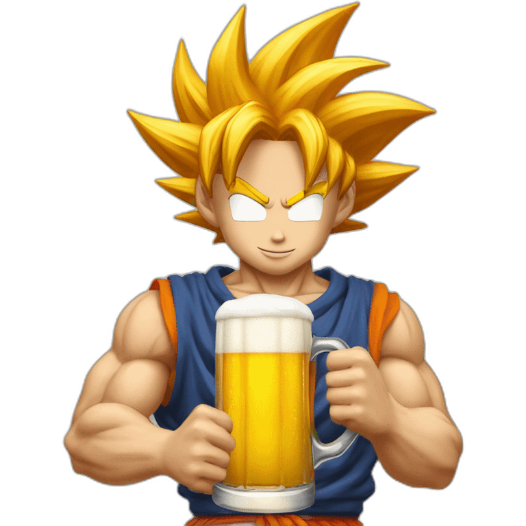 Goku tomando una cerveza emoji