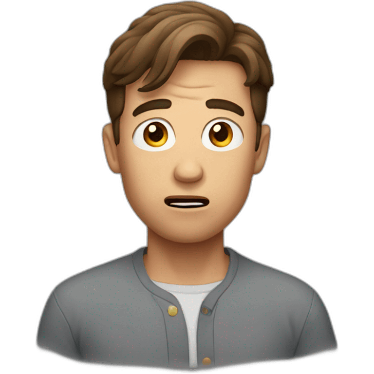 man with brown hair Shocked emoji