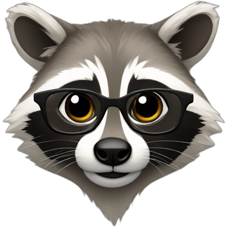 a racoon in glasses emoji