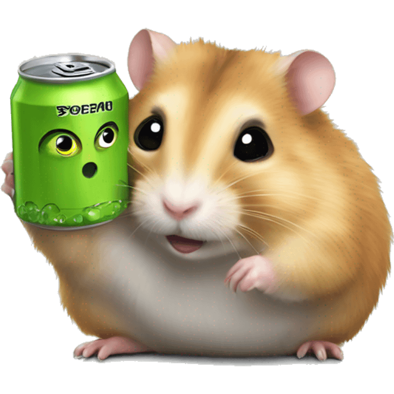 Hamster drink Monster Energy emoji