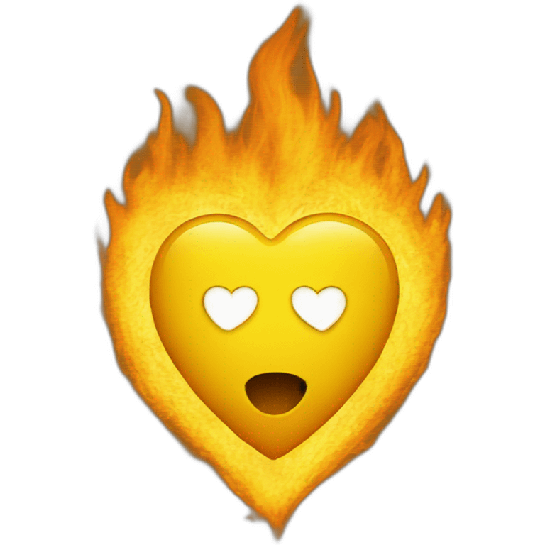 Heart Yellow in fire emoji