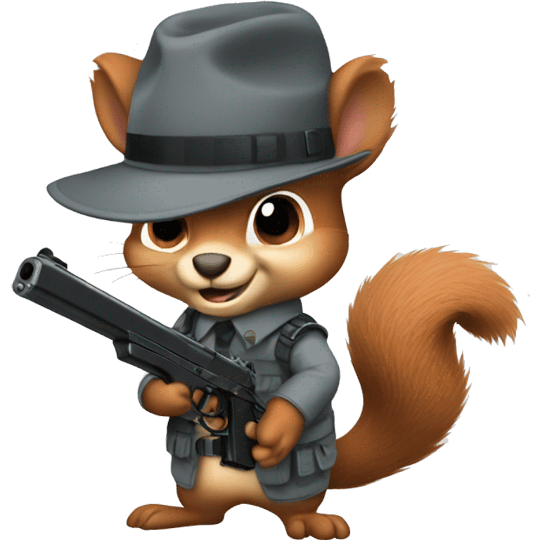 Squirrel with pistol emoji