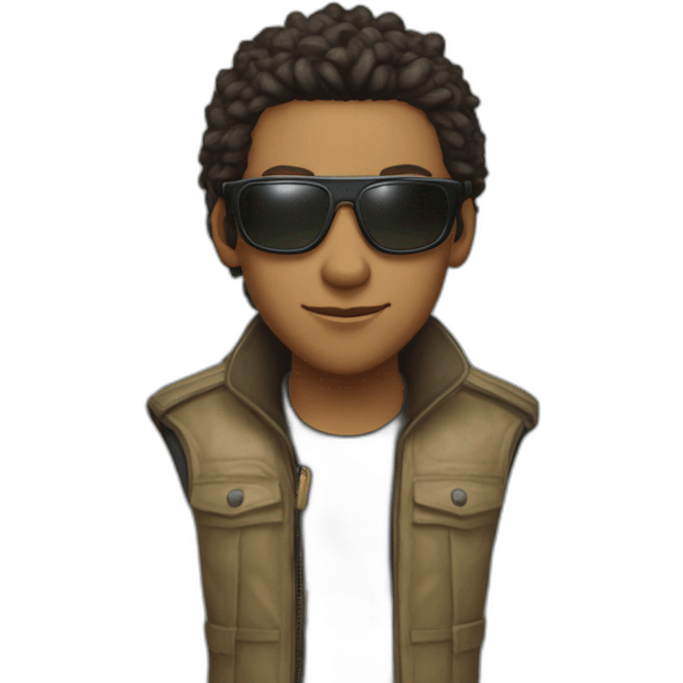 skinny tall lightskin barret Wallace with aviators final fantasy  emoji